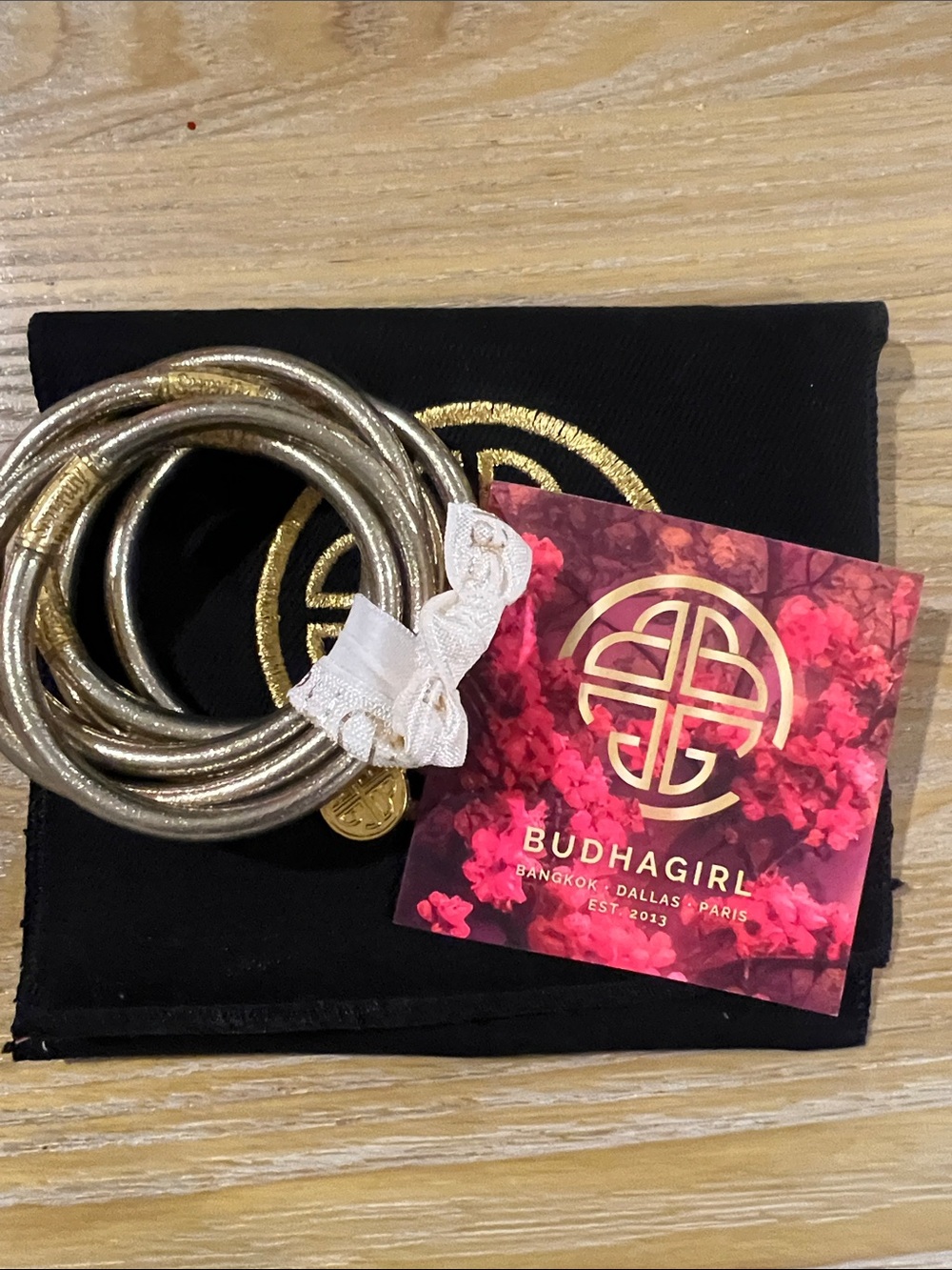 Budhagirl Metallic Gold Multistrand Stretch Bracelet Size Small